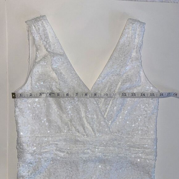 NWT Badgley Mischka Belle Bridal Gown Formal Wedding Dress White Sequins 6 NEW - Picture 9 of 16